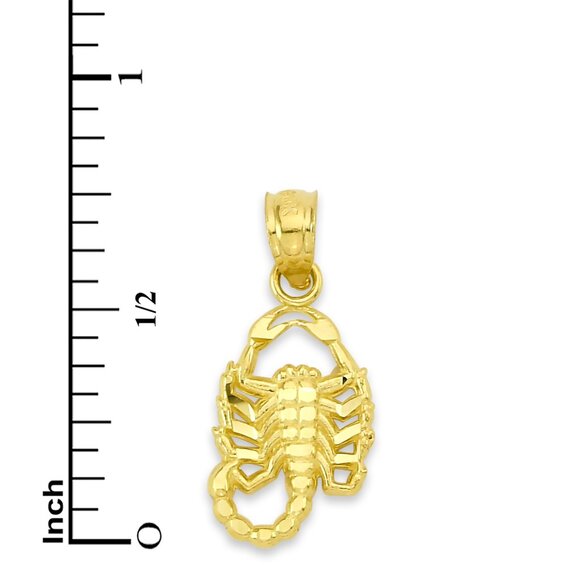 Solid 14k Gold Scorpion Pendant - Zodiac Jewelry Gifts - Picture 4 of 5